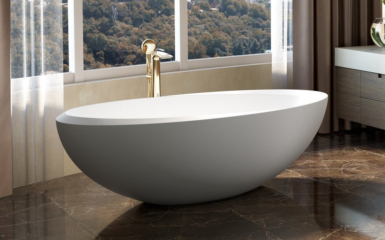Aquatica Illusion-Wht Baignoire Îlot Surface Solide picture № 0