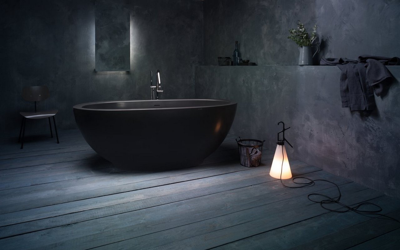 Aquatica Karolina 2 Baignoire Îlot Surface Solide Graphite Noir picture № 0