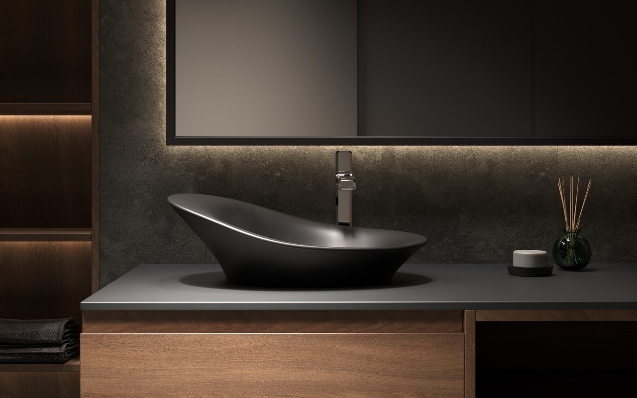 Aquatica Nanomorph Lavabo en Pierre Graphite Noir picture № 0