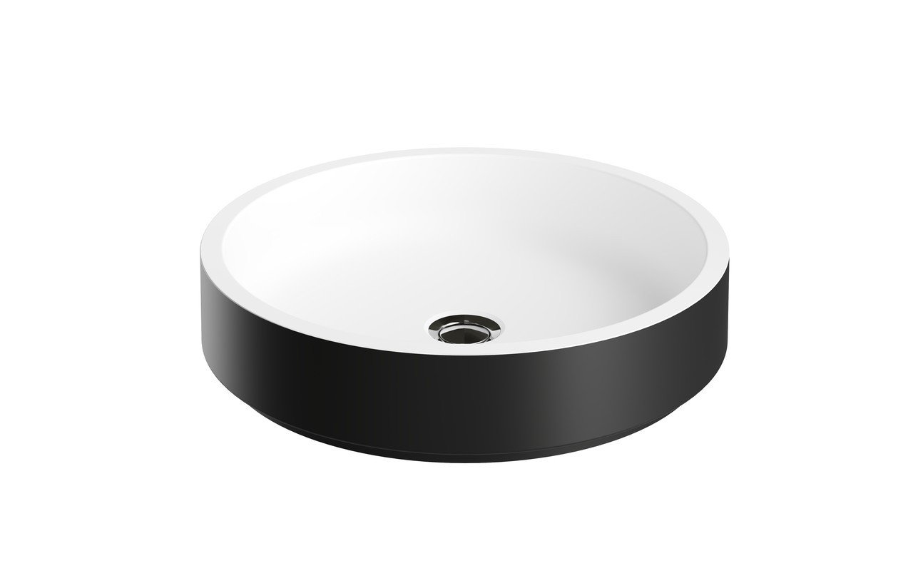 Aquatica Solace-A-Blck-Wht Lavabo Ronde en Pierre picture № 0