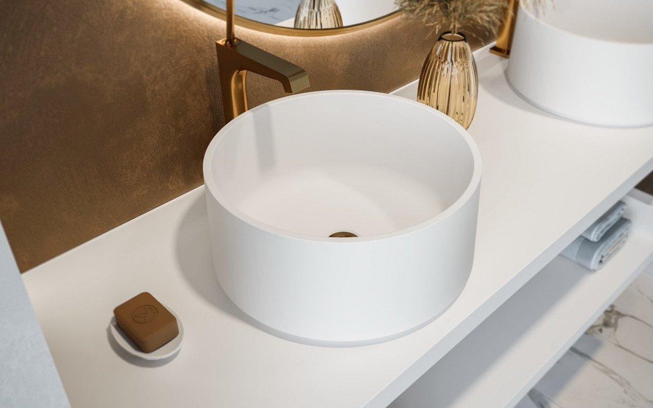 Aquatica Solace-B-Wht Lavabo Ronde en Pierre picture № 0