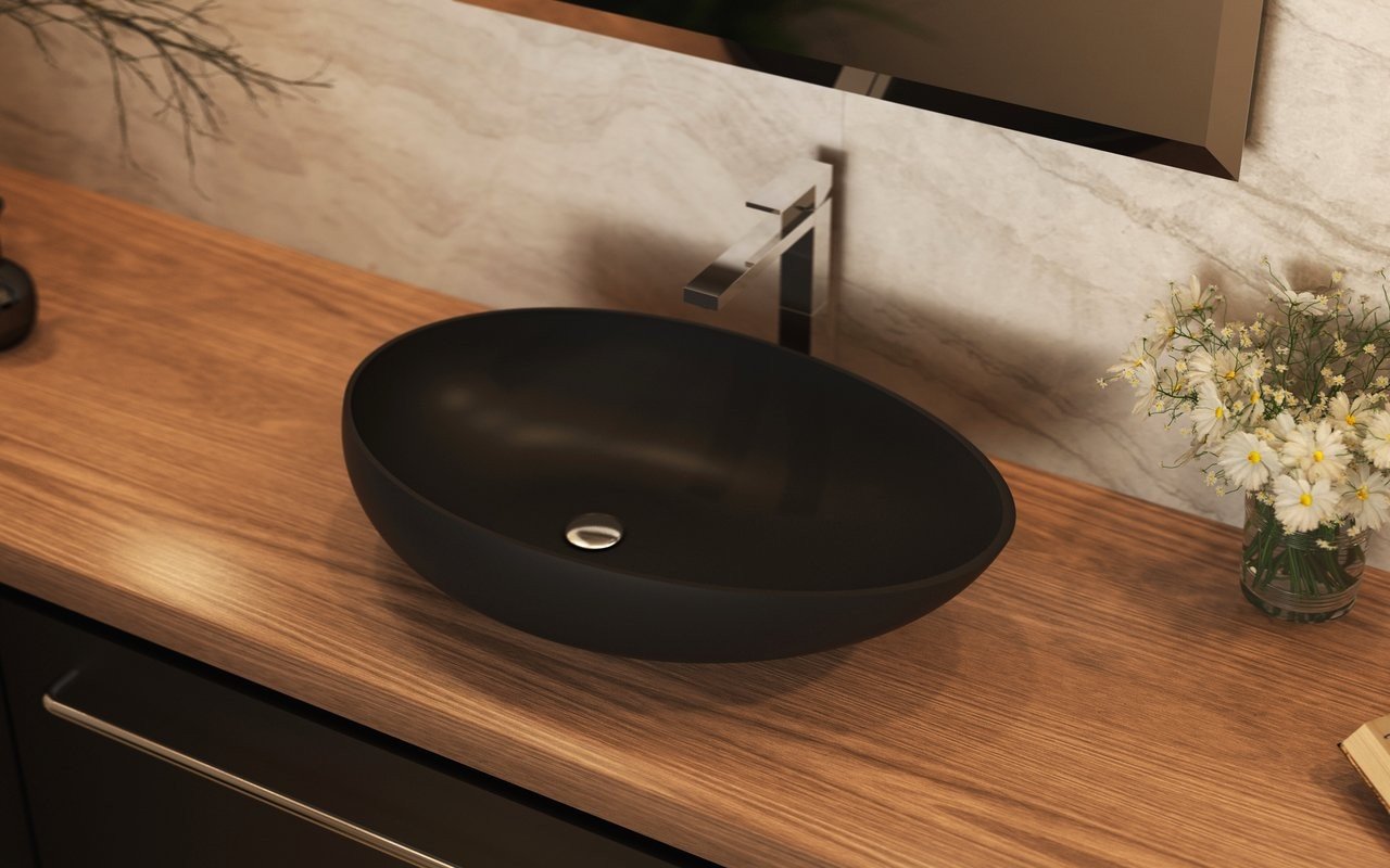 Aquatica Spoon 2 Lavabo en Pierre Graphite Noir picture № 0