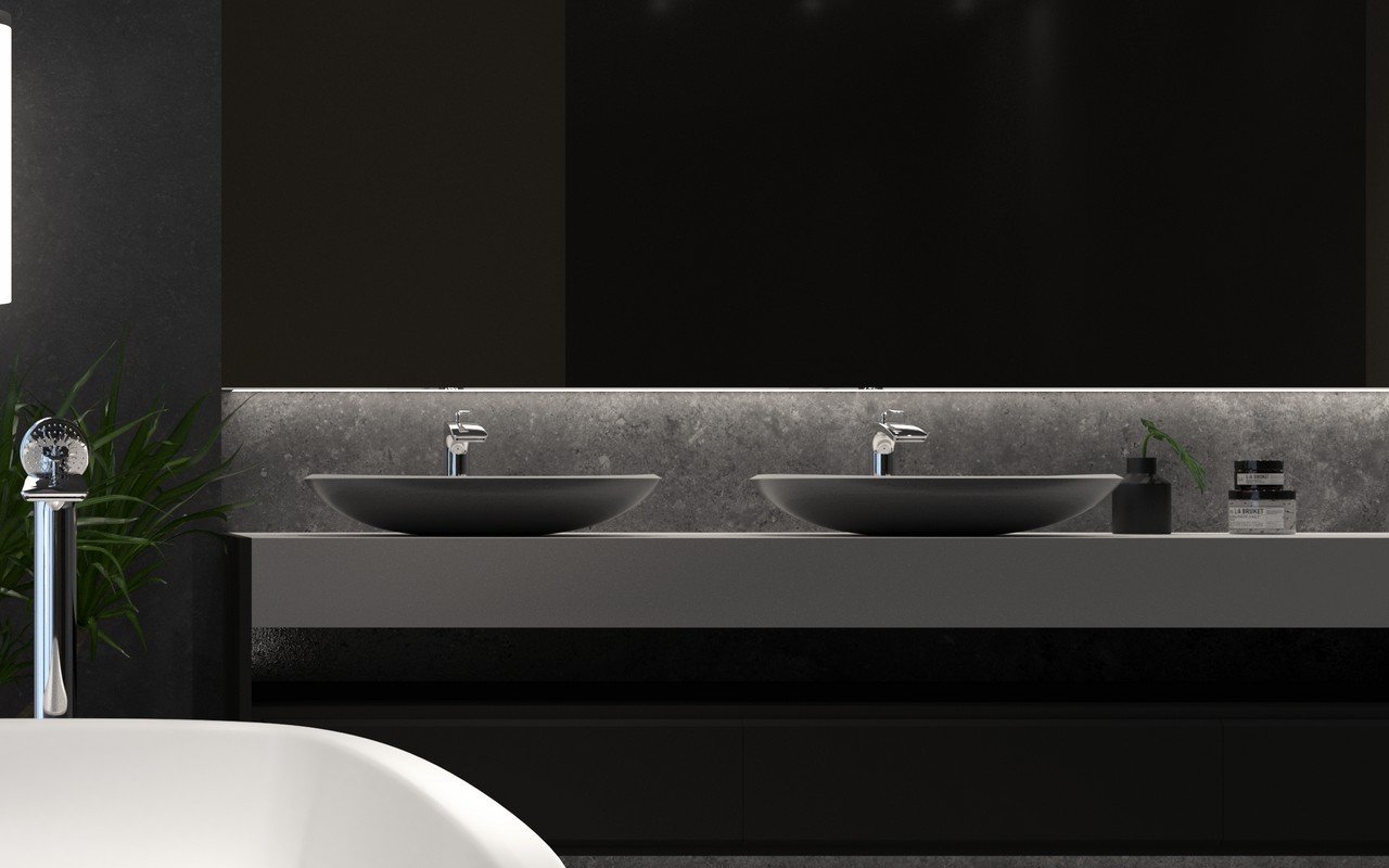 Aquatica Coletta-B Lavabo en Pierre en Gris Fer, et Blanc picture № 0