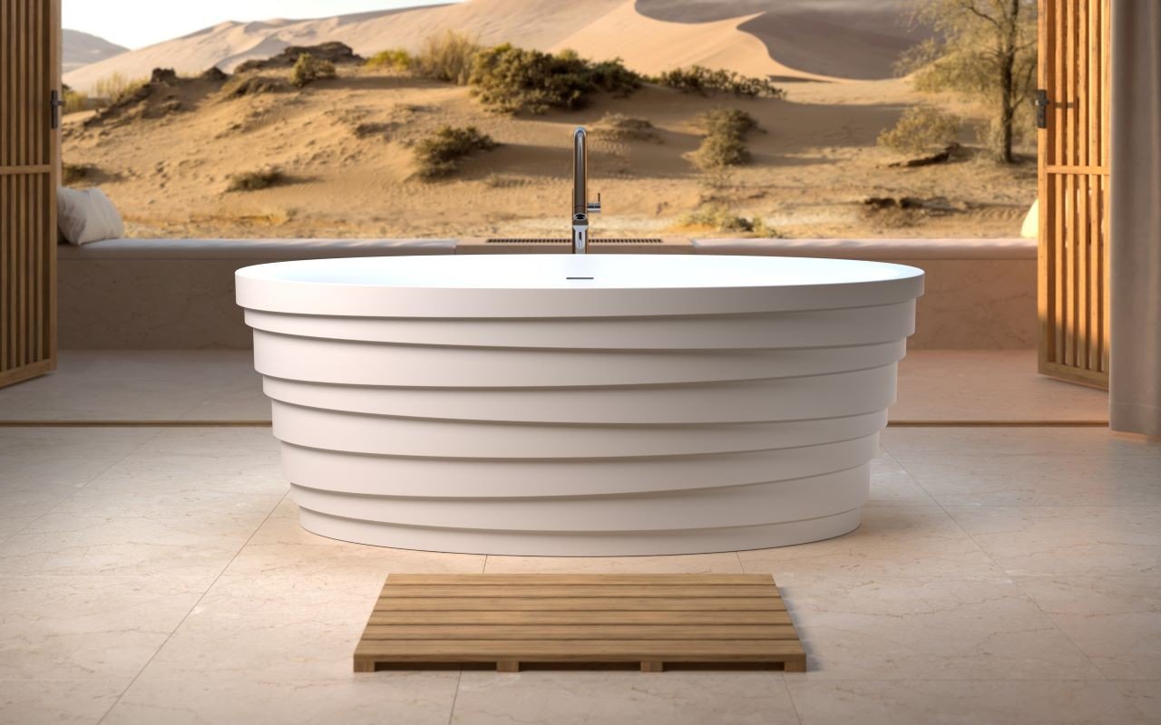 Dune-Wht par Aquatica® baignoire autoportante en pierre picture № 0