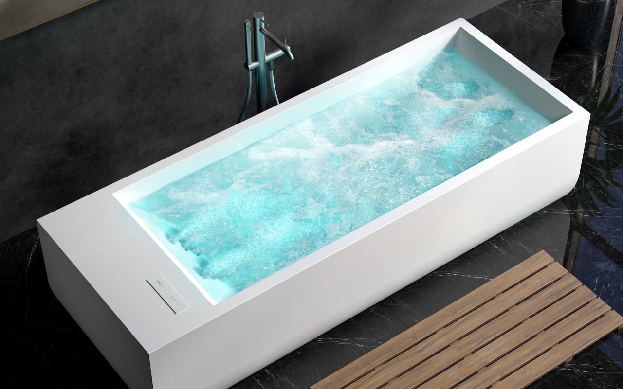 Aquatica Monolith hydromassage Baignoire Autoportante Solid Surface Blanche picture № 0