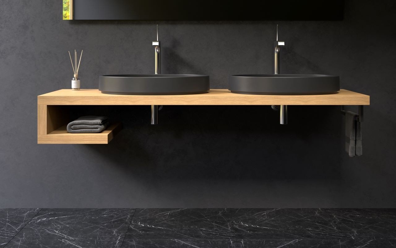 Aquatica Solace-Blck Lavabo Ovale en Pierre Graphite Noir picture № 0