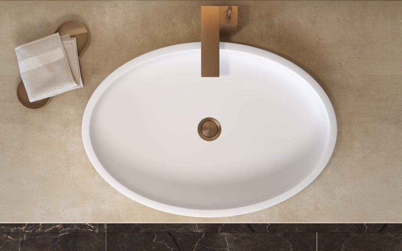 Aquatica Solace-Blck-Wht Lavabo Ovale en Pierre picture № 0
