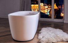 Lullaby Wht Small Freestanding Solid Surface Bathtub by Aquatica web 0041