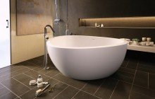 Trinity wht freestanding light weight cast stone bath fine matte by Aquatica 01 1 (web)