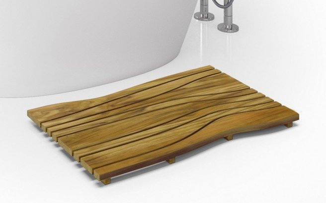 Aquatica onde waterproof teak wood floor mat 04 (web)